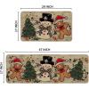 Artoid Mode Xmas Tree Gingerbread Man Snowman Christmas Kitchen Mats Set of 2, Winter Low-Profile Home Decor Kitchen Rugs for Floor – 17×29 and 17×47 Inch
