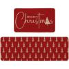 Artoid Mode Black Xmas Tree Merry Christmas Kitchen Mats Set of 2, Winter Home Decor Low-Profile Kitchen Rugs for Floor – 17×29 and 17×47 Inch(Red)