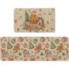 Artoid Mode Candy Gingerbread Man Ornament Gift Christmas Kitchen Mats Set of 2, Winter Low-Profile Home Decor Kitchen Rugs for Floor – 17×29 and 17×47 Inch