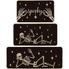 Artoid Mode Spooky Skeleton Spider Bone Orange Halloween Kitchen Mats Set of 2, Black Home Decor Low-Profile Kitchen Rugs for Floor – 17×29 and 17×47 Inch(Black)