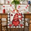 Artoid Mode Buffalo Plaid Gnome Valentine’s Day Table Runner, Holiday Kitchen Dining Table Decoration for Home Party Indoor 13×72 Inch(Black/White)