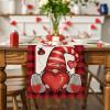 Artoid Mode Buffalo Plaid Gnome Valentine’s Day Table Runner, Holiday Kitchen Dining Table Decoration for Home Party Indoor 13×72 Inch(Red / Black)
