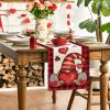 Artoid Mode Buffalo Plaid Gnome Valentine’s Day Table Runner, Holiday Kitchen Dining Table Decoration for Home Party Indoor 13×72 Inch(Red / Black)
