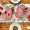 Artoid Mode Eucalyptus Hearts Valentine’s Day Table Runner, Holiday Kitchen Dining Table Decoration for Home Party Indoor 13×72 Inch(Pink)