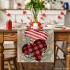 Artoid Mode Eucalyptus Hearts Valentine’s Day Table Runner, Holiday Kitchen Dining Table Decoration for Home Party Indoor 13×72 Inch(Wood)