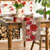 Artoid Mode Heart-Shaped Buttons Valentine’s Table Runner, Seasonal Kitchen Dining Table Decoration for Indoor Home Party 13×72 Inch(Wood)