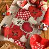 Artoid Mode Heart-Shaped Buttons Valentine’s Table Runner, Seasonal Kitchen Dining Table Decoration for Indoor Home Party 13×72 Inch(Wood)