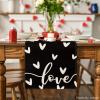 Artoid Mode Pink Love Valentine’s Table Runner, Seasonal Kitchen Dining Table Decoration for Indoor Home Party 13×72 Inch(Black)
