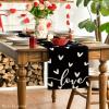 Artoid Mode Pink Love Valentine’s Table Runner, Seasonal Kitchen Dining Table Decoration for Indoor Home Party 13×72 Inch(Black)