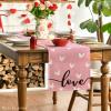 Artoid Mode Pink Love Valentine’s Table Runner, Seasonal Kitchen Dining Table Decoration for Indoor Home Party 13×72 Inch(Pink)