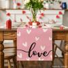 Artoid Mode Pink Love Valentine’s Table Runner, Seasonal Kitchen Dining Table Decoration for Indoor Home Party 13×72 Inch(Pink)
