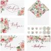 Artoid Mode 36 Pack Rose Floral Thank You Cards Wedding Greeting Cards Gift With Envelope Sticker Blank Note Cards for Birthday Wedding Baby Shower Bridal Shower, 4 x 6 Inch