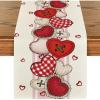 Artoid Mode Heart-Shaped Buttons Valentine’s Table Runner, Seasonal Kitchen Dining Table Decoration for Indoor Home Party 13×72 Inch(Pink)
