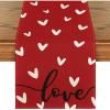 Artoid Mode Pink Love Valentine’s Table Runner, Seasonal Kitchen Dining Table Decoration for Indoor Home Party 13×72 Inch(Red)
