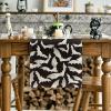 Artoid Mode Silhouette Black Bats Halloween Table Runner, Fall Kitchen Dining Table Decoration for Home Party Decor 13×108 Inch(Black/Grey)