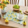 Artoid Mode Blue Lemon Flower Floral Summer Table Runner,Spring Kitchen Dining Table Decoration for Home Party Decor 13×72 Inch(Multicolor)
