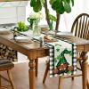 Artoid Mode Buffalo Plaid Shamrock Gnome St. Patrick’s Day Table Runner, Seasonal Spring Holiday Kitchen Dining Table Decoration for Indoor Outdoor Home Party Decor 13 x 72 Inch(Black/White)
