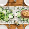 Artoid Mode Clover Shamrocks Eucalyptus Buffalo Plaid St.Patrick’s Day Table Runner, Seasonal Kitchen Dining Table Runner for Home Party Decor 13×72 Inch(Green/Buffalo Plaid)