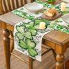 Artoid Mode Clover Shamrocks Eucalyptus Buffalo Plaid St.Patrick’s Day Table Runner, Seasonal Kitchen Dining Table Runner for Home Party Decor 13×72 Inch(Green)