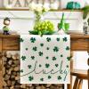 Artoid Mode Green Lucky Shamrock St. Patrick’s Day Table Runner, Seasonal Spring Holiday Kitchen Dining Table Decoration for Indoor Outdoor Home Party Decor 13 x 72 Inch(Beige)
