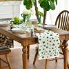 Artoid Mode Green Lucky Shamrock St. Patrick’s Day Table Runner, Seasonal Spring Holiday Kitchen Dining Table Decoration for Indoor Outdoor Home Party Decor 13 x 72 Inch(Beige)