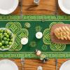 Artoid Mode Green Stripes Shamrocks St.Patrick’s Day Table Runner, Seasonal Spring Kitchen Dining Table Runner for Home Party Decor 13×72 Inch(Green)