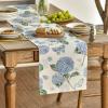 Artoid Mode Hydrangea Butterfly Summer Table Runner, Seasonal Spring Holiday Kitchen Dining Table Decoration for Home Party Indoor 13×72 Inch(Purple)