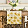 Artoid Mode Yellow Flowers Daisy Bees Summer Table Runner, Seasonal Easter Fall Holiday Kitchen Dining Table Decoration for Home Party Indoor 13×72 Inch(Yellow)
