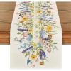 Artoid Mode Bloom Flowers Florals Lavender Summer Table Runner, Seasonal Spring Holiday Kitchen Dining Table Decoration for Home Party Indoor 13×72 Inch(Beige)