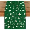 Artoid Mode Green Lucky Shamrock St. Patrick’s Day Table Runner, Seasonal Spring Holiday Kitchen Dining Table Decoration for Indoor Outdoor Home Party Decor 13 x 72 Inch(Green)