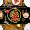 Artoid Mode Black Golden Chinese Zodiac Horse 2026 Happy Lunar New Year Table Runner, Spring Festival Winter Kitchen Dining Table Decoration for Home Party 13×72 Inch(Black)
