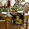 Artoid Mode Black Golden Chinese Zodiac Horse 2026 Happy Lunar New Year Table Runner, Spring Festival Winter Kitchen Dining Table Decoration for Home Party 13×72 Inch(Black)