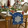 Artoid Mode Blue Snowflakes Happy Hanukkah Table Runner, Chanukah Kitchen Dining Table Decoration for Home Party Decor 13×72 Inch