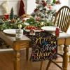 Artoid Mode Cheers Firework Ribbon 2025 Happy New Year Table Runner, Festival Kitchen Dining Table Decoration for Home Party Decor 13×72 Inch