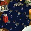 Artoid Mode Dreidel Menorah Stars Hanukkah Table Runner, Chanukah Kitchen Dining Table Decoration for Outdoor Home Party 13×72 Inch