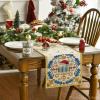 Artoid Mode Olives Menorah Stars Hanukkah Table Runner, Xmas Hat Kitchen Dining Table Decoration for Home Party Decor 13×72 Inch