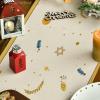Artoid Mode Olives Menorah Stars Hanukkah Table Runner, Xmas Hat Kitchen Dining Table Decoration for Home Party Decor 13×72 Inch
