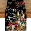 Artoid Mode Black Gifts Champagne 2026 Happy New Year Table Runner, Festival Kitchen Dining Table Decoration for Home Party Decor 13×72 Inch