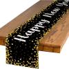 Artoid Mode Black and Golden Polka Dot 2026 Happy New Year Table Runner, Festival Kitchen Dining Table Decoration for Home Party Decor 13×72 Inch