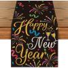Artoid Mode Cheers Firework Ribbon 2025 Happy New Year Table Runner, Festival Kitchen Dining Table Decoration for Home Party Decor 13×72 Inch