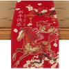 Artoid Mode Plum Blossom Chinese Zodiac Horse Happy 2026 Lunar New Year Table Runner, Spring Festival Winter Kitchen Dining Table Decoration for Home Party 13×72 Inch