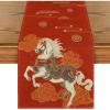 Artoid Mode Propitious Clouds Steeds Red Chinese Zodiac Horse Happy 2026 Lunar New Year Table Runner, Spring Festival Winter Kitchen Dining Table Decoration for Home Party 13×72 Inch