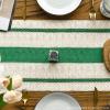 Artoid Mode Dark Blue Farmhouse Woven Rustic Table Runner, Seasonal Holiday Hollow Kitchen Dining Table Decoration for Home Party Decor 12×72 Inch(Dark Green)