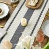 Artoid Mode Dark Blue Farmhouse Woven Rustic Table Runner, Seasonal Holiday Hollow Kitchen Dining Table Decoration for Home Party Decor 12×72 Inch(Dark Grey)
