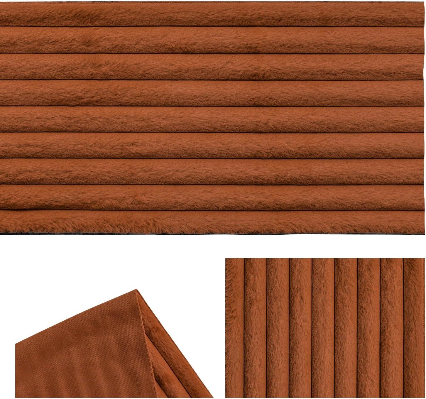 imageArtoid Mode Red Soft Plush Faux Fur Jacquard Table Runner Holiday Seasonal Kitchen Dining Table Decoration for Home Party Decor 13x72 InchCaramel