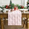 Artoid Mode Christmas Trees Green Soft Plush Faux Fur Jacquard Christmas Table Runner, Holiday Kitchen Dining Table Decoration for Home Party Decor 13×72 Inch(Pink)