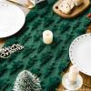 Artoid Mode Green Christmas Trees Soft Plush Faux Fur Jacquard Christmas Table Runner, Holiday Kitchen Dining Table Decoration for Home Party Decor 13×72 Inch(Green)