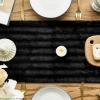 Artoid Mode Red Soft Plush Faux Fur Jacquard Table Runner, Holiday Seasonal Kitchen Dining Table Decoration for Home Party Decor 13×72 Inch(Black)