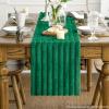 Artoid Mode Red Soft Plush Faux Fur Jacquard Table Runner, Holiday Seasonal Kitchen Dining Table Decoration for Home Party Decor 13×72 Inch(Forest Green)
