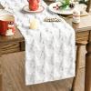 Artoid Mode Christmas Trees Green Soft Plush Faux Fur Jacquard Christmas Table Runner, Holiday Kitchen Dining Table Decoration for Home Party Decor 13×72 Inch(White)